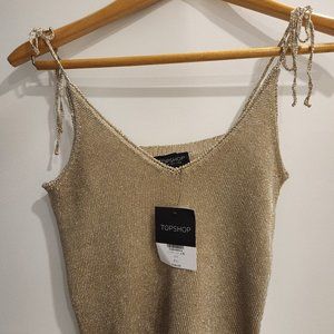 NWT Topshop Metalic Tank Top Size 2